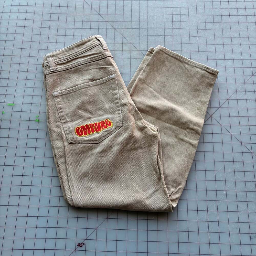 Empyre Skate Pants Size 28 Tan Khaki Embroidered Logo Twill